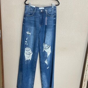 Brand new with tags VERVET BY FLYING MONKEY Distressed Wide Leg Jeans